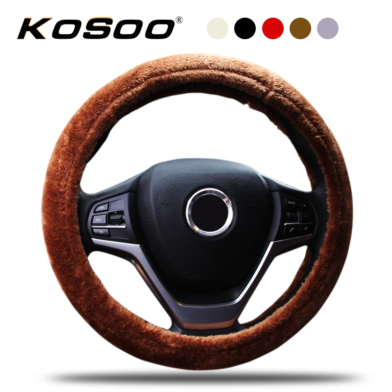 

KOSOO Auto Thick Plush Warm Steering Wheel Covers Car Interior Accessories Styling Winter Comfortable Supplies For All Car