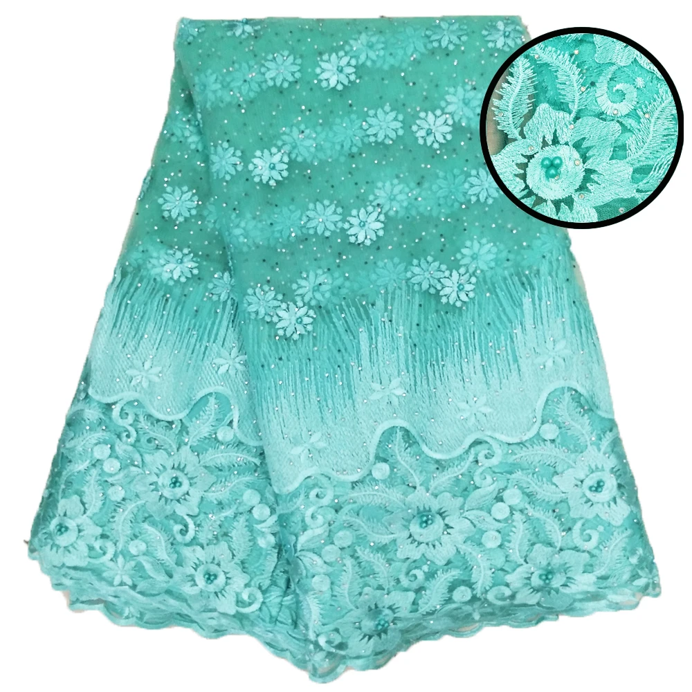 

2019 new fashion and beautiful lady lace african styles high quality lace fabric with bead
