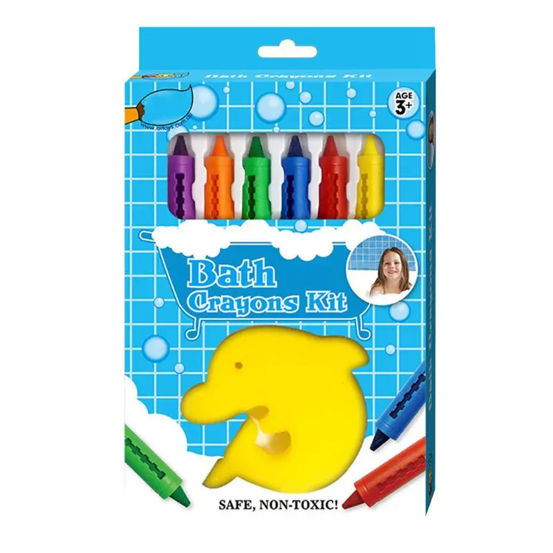 6 шт. цветные карандаши для рисования Рисование маркером Дети DIY ванная комната граффити карандаши Дельфин ластик дети книги по искусству