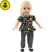 Retro Clothes for Dolls American Doll Best Gift for Girls Dolls Accessories 18 inch Floral Shirt