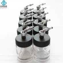 OPHIR 10x Аэрограф стекло 22cc бутылки горшок профессиональная модель чашки для краски многоразовые бутылки для аэрографа краски Accessory_AC018-10x