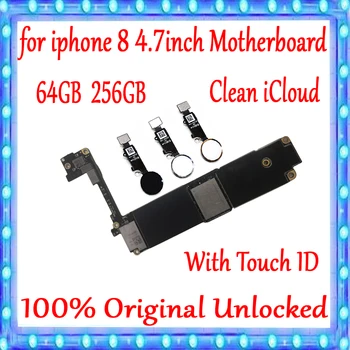 

No iCloud For iPhone 8 4.7inch Motherboard 64GB / 256GB Original Unlocked For iPhone 8 MainBoard with Touch ID/Without Touch ID