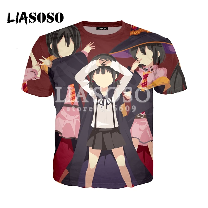 LIASOSO новый аниме Konosuba Megumin Kawaii 3D Футболка с принтом/Толстовка Hipster хорошее
