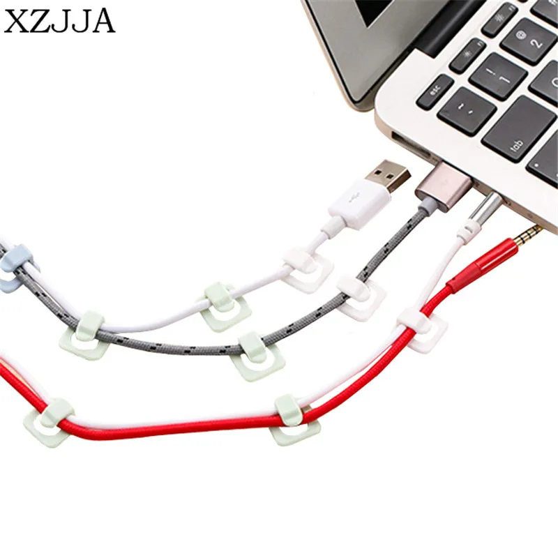 

XZJJA 18PCS Self-Adhesion Electric Wire Immobilization Clips Storage Holder Desk Wall Reticle Wire Data Line Sticky Organiser