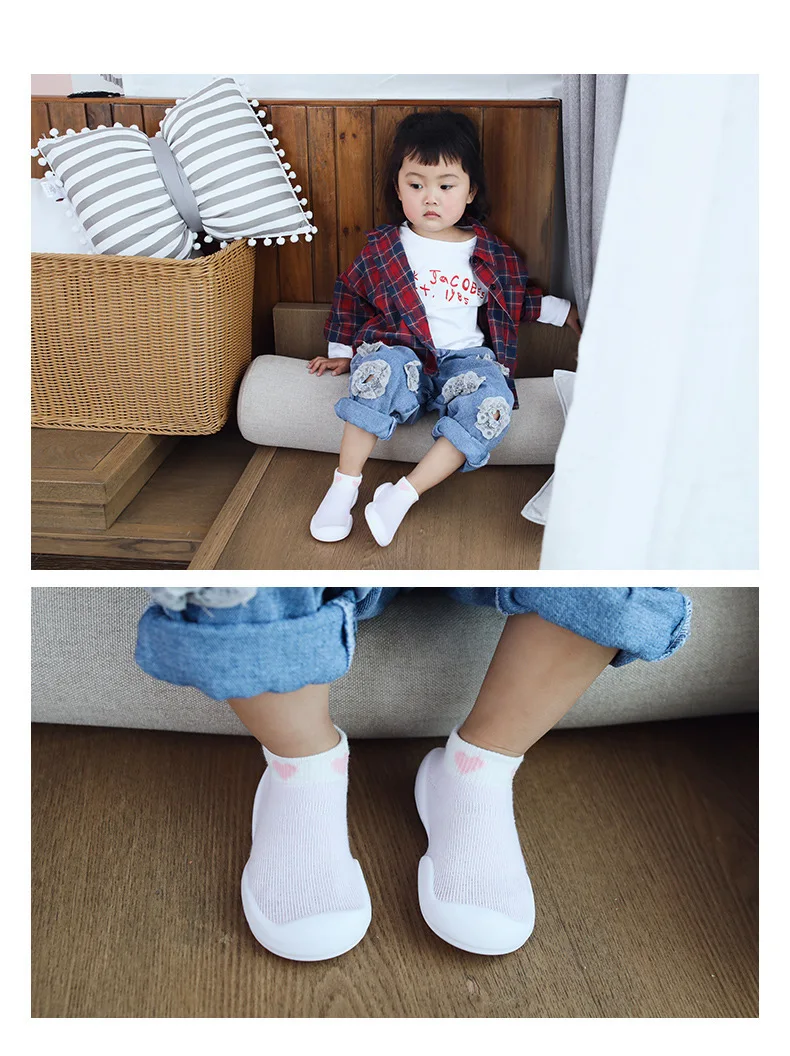 Toddlers Baby Socks Anti-slip Infant Baby Girls Sock Shoe with Rubber Soles Kids First Walker Warm boy girls First walking slipper striped Socks (9)