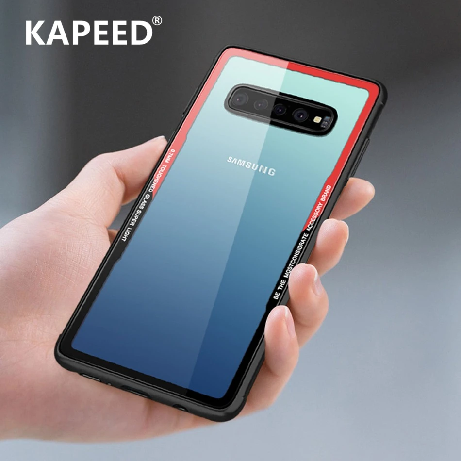Стеклянный чехол для Samsung Galaxy S10 Lite прозрачный из закаленного стекла телефона Plus