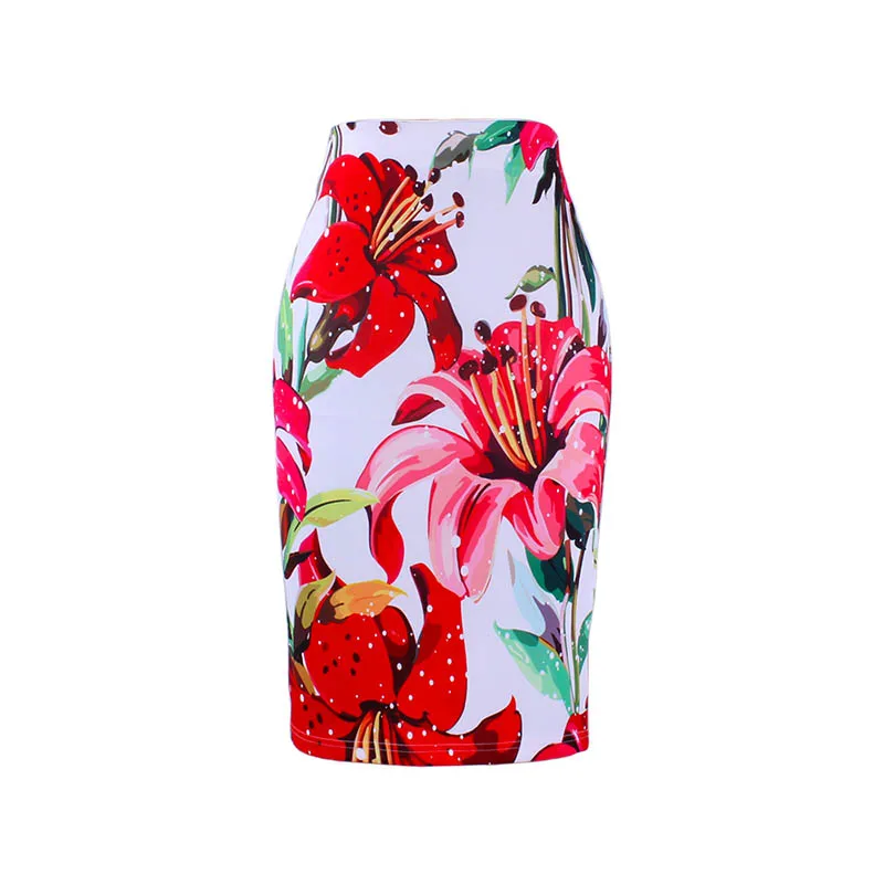 Женская юбка-карандаш с золотым цветочным узором в западном стиле, S-4XL, модная юбка средней длины в готическом стиле для девушек, большие размеры, низкая цена - Цвет: WWP0017
