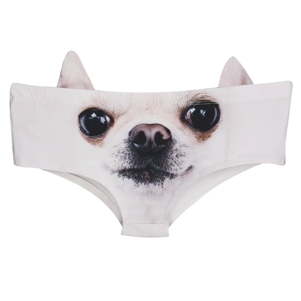 

LEIMOLIS chihuahua dog funny print sexy hot ear panties female kawaii Lovely underwear push up briefs women lingerie thongs