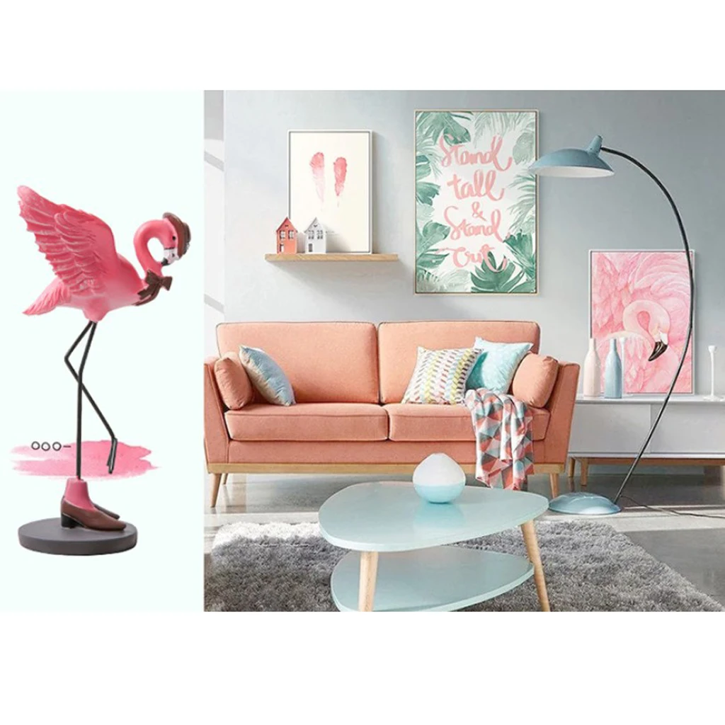 Смола Розовый фламинго домашний декор Статуэтка для девочек подарок домашняя комната Настольный Декор ремесла
