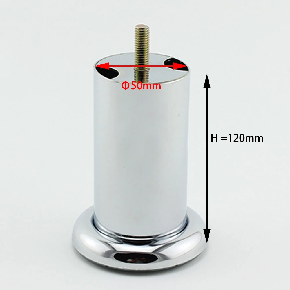 Упаковка из 4 шт.) мебельные круглые ножки-подставки с железной отделкой, стол для шкафа, диван-кровать, ножки с хромированным покрытием H = 80 мм/100 мм/120 мм - Цвет: SL-H 120