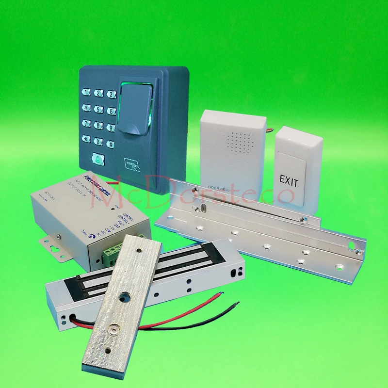 DIY Full Door Access Control System Kit Fingerprint Access Controller + 180KG Magnetic Lock door Access Control Lock System full metal fingerprint access control system kit set with biometric door lock security door lock remote control door exit switch
