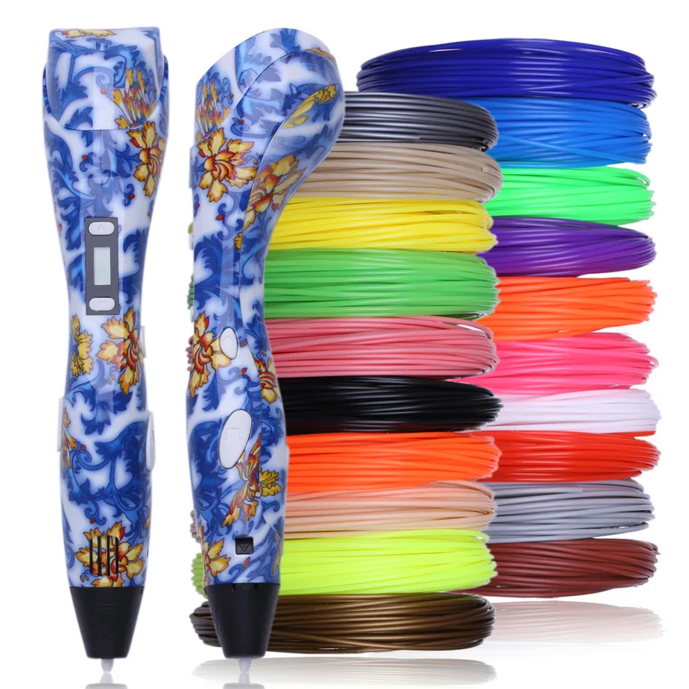 3d pens with 100/200 meter 10/20 color PLA filament 3 d model creative pens best gift for kids 3d drawing pen-3d pen 3d pens with 100/200 meter 10/20 color PLA filament 3 d model creative pens best gift for kids 3d drawing pen-3d pen