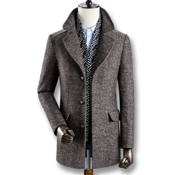 

2019 Men Winter Autumn Thick Wool Coats Parkas Male Casual Fashion Slim Fit Large Size Business Dress Coats Blends Men