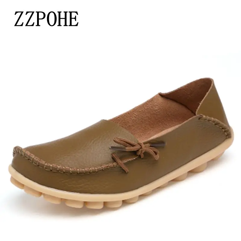 

ZZPOHE 2017 Spring mother flat shoes ladies big size lace casual fashion single shoes comfortable soft soled women work shoes