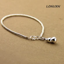 High Quality bells 925 Stamped sterling silver bracelet 925 pure silver chain genuine solid silver bracelet For Women Jewelry