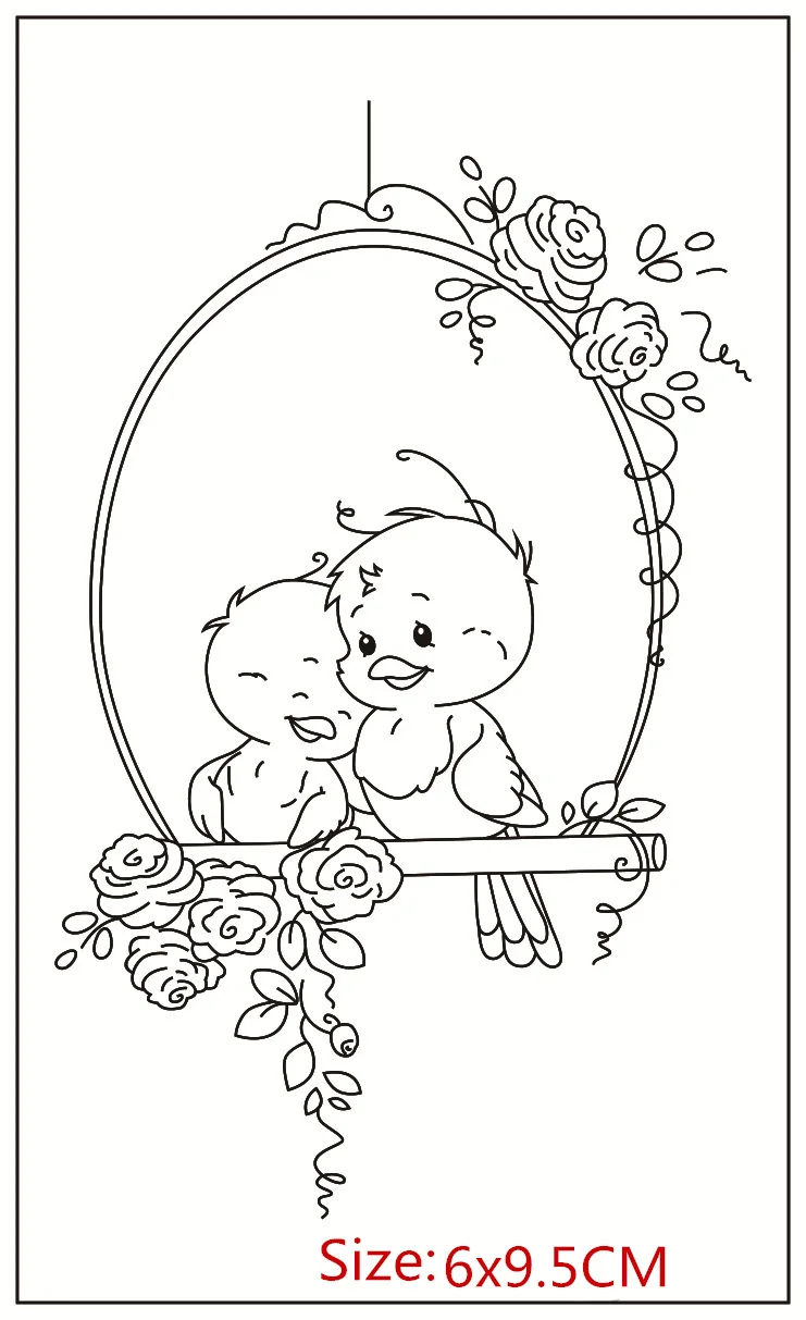 

Two birds Transparent Silicone Rubber Stamp and metal die Sheet Cling Scrapbooking DIY Cute Pattern Photo Album Stamp