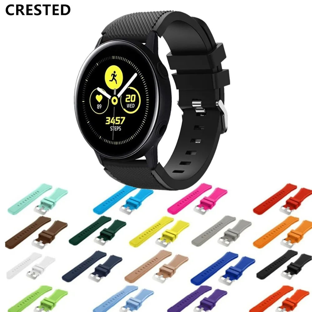 Ремешок силиконовый для Samsung Galaxy watch 46 мм 42 браслет Active band/Gear S3 Frontier/Sport/S2/S 3 2 Amazfit bip