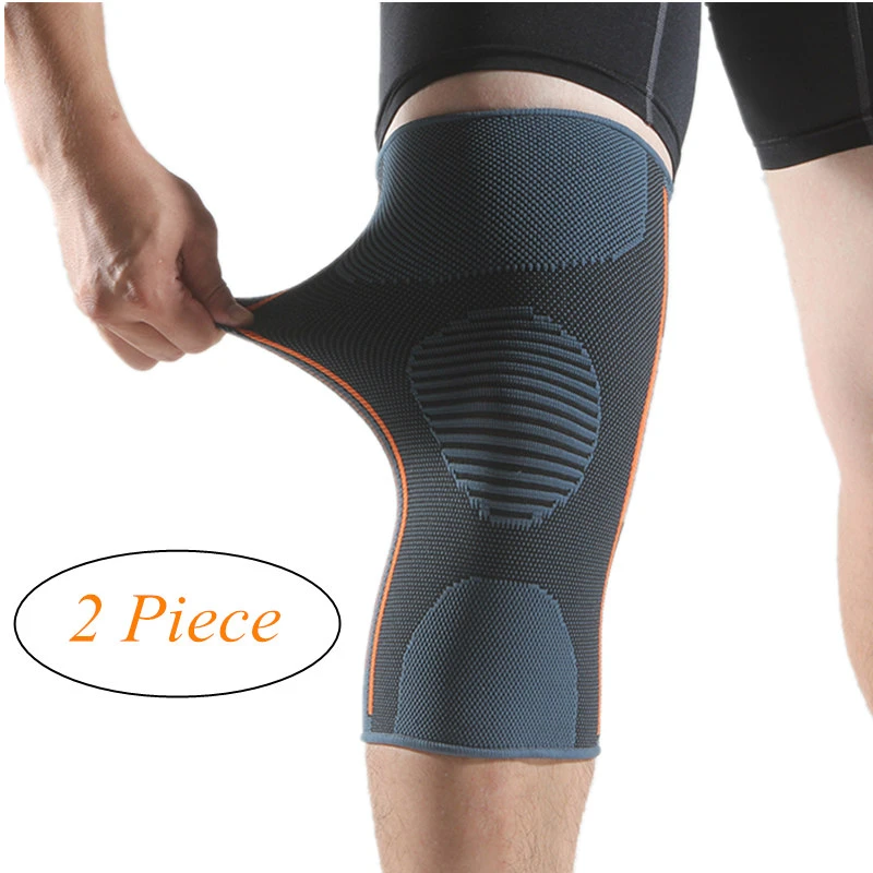 2 Piece Fitness Knee Compression Sleeves Knee Pad Support For ...