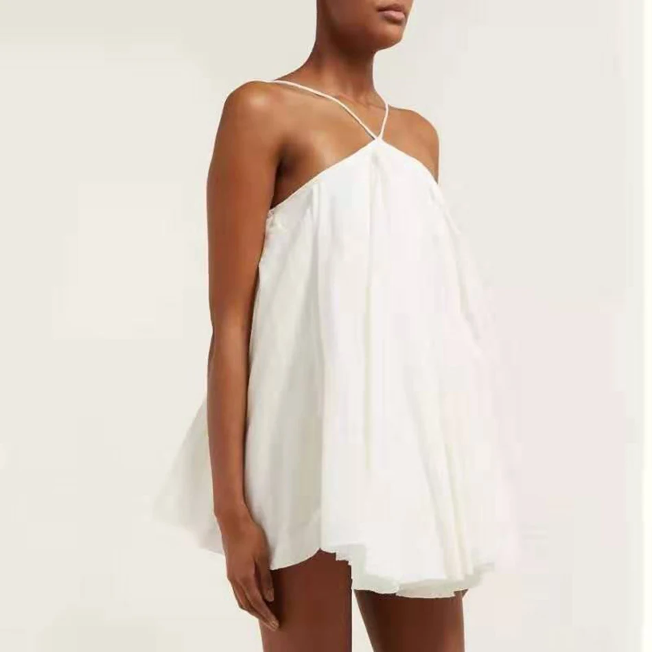 2019-summer-new-solid-color-sexy-straps-sleeveless-halter-fashion-mini-dress-elegant-celebrity-party (2)