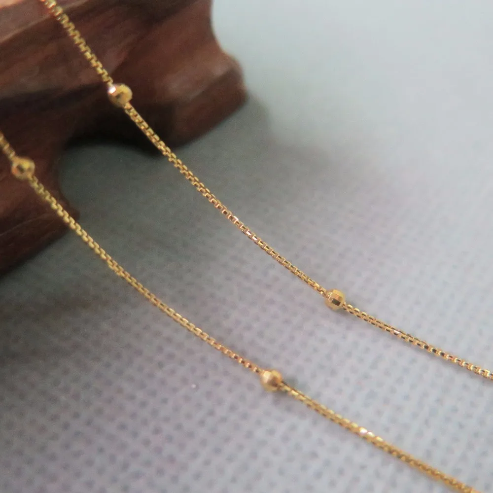 Ожерелье с бусинами Au750 18 k цепочка из желтого золота 2 4 mmw|necklace necklace|box link necklacebox chain