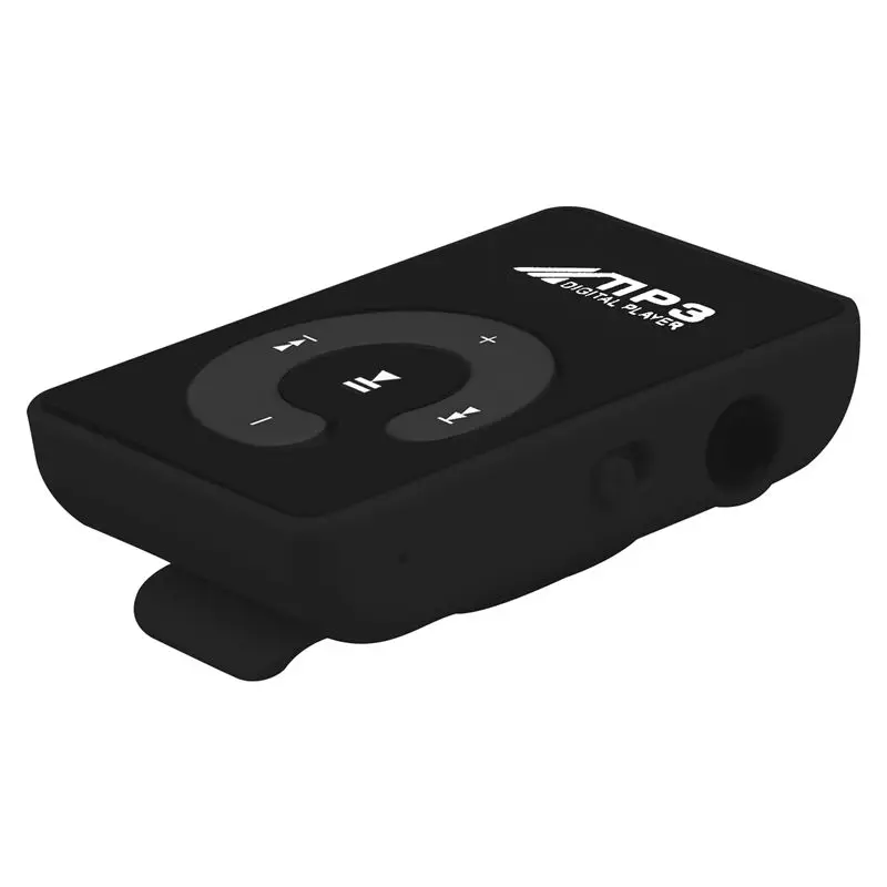 Мини Зеркало Клип USB цифровой Mp3 музыкальный плеер Поддержка 8 Гб SD TF карта черный