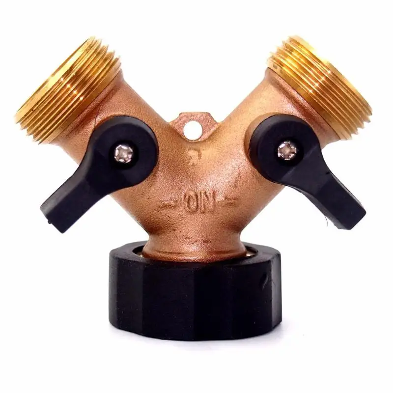 

2 Way Water Tap Splitter Brass Y Shaped Quick Coupler Irrigation Valve Garden Pipe Water Hose Connectors Adapter