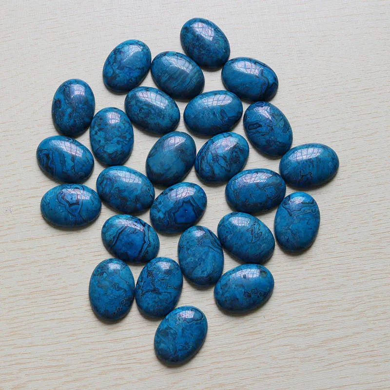 Натуральный овальный камень Кабошон бусины DIY для изготовления ювелирных изделий ожерелье 22x30 мм 25 шт./лот Лидер продаж бусины в ассортименте - Цвет: blue agate