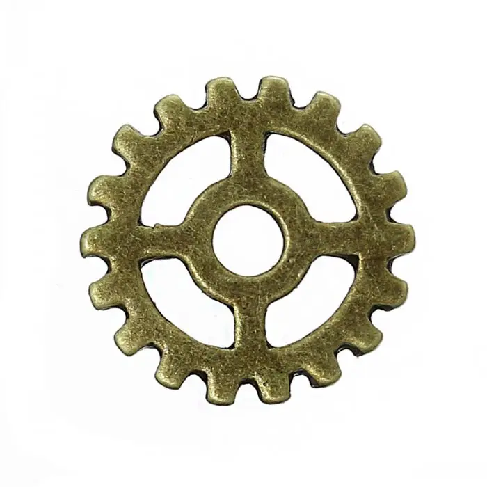 

new Embellishment Findings Gear Round Antique Bronze Hollow 15mm Dia,50PCs