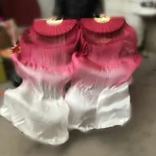 Новое поступление, 1 пара(1л+ 1р), настоящая шелковая вуаль для танца живота, шелк, вуаль, классический размер для девочек и взрослых, темно-бордовый