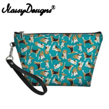

Noisy Designs Women Cosmetic Bags & Cases for Ladie Beauty Make up Bag Beagles Print Travel Organizers Bags Make Up Toiletry Bag