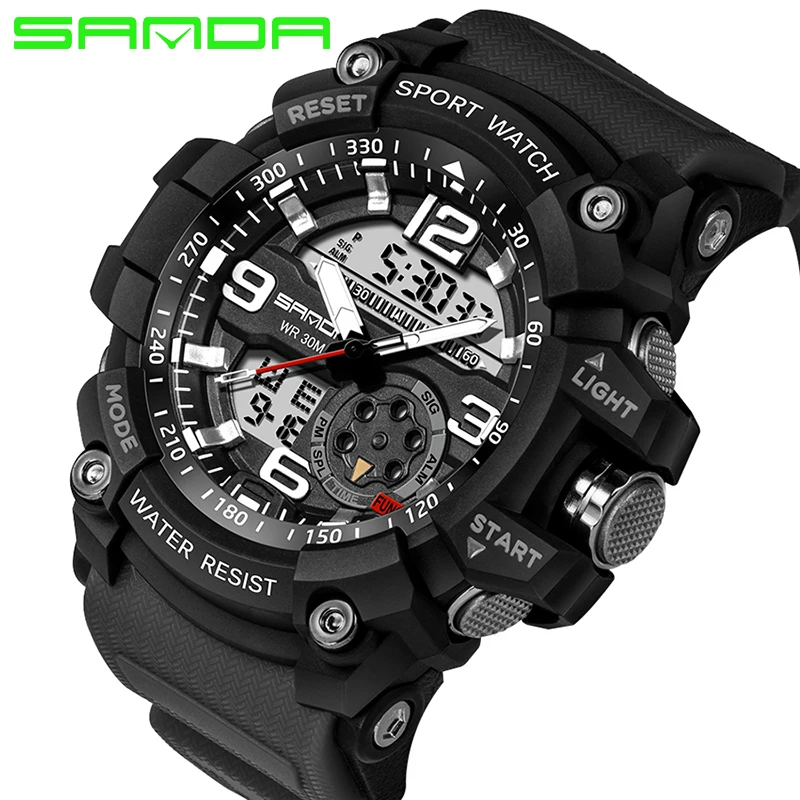 

Men Waterproof Dive Sports Watch Military Watch LED Mens Watches Chronograph Clock relogio masculino digital reloj
