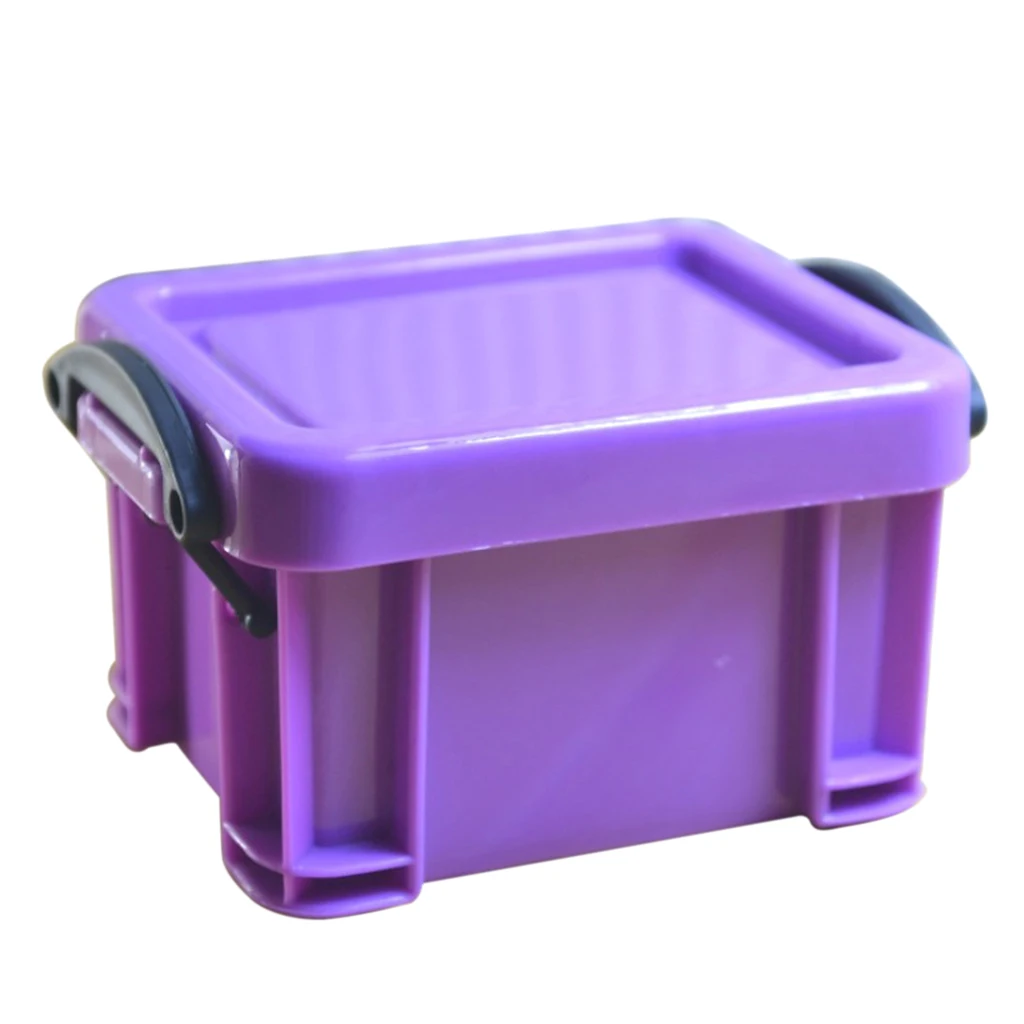 Plastic Storage Box Candy Color Latch Boxes With Lid for Craft Things Purple