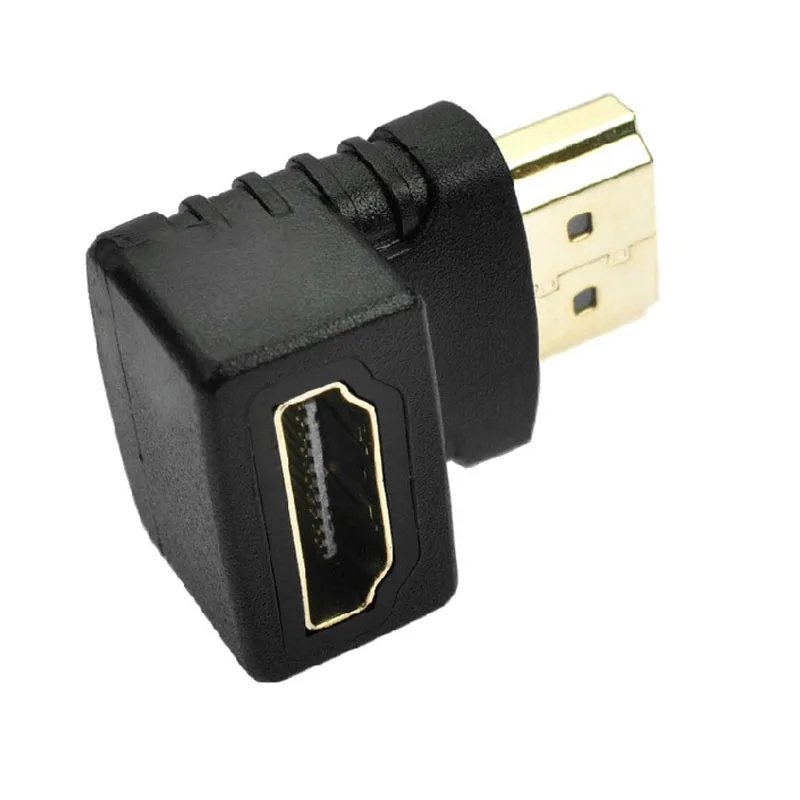 Высокое качество 90 градусный прямоугольный позолоченный HDMI адаптер типа A для