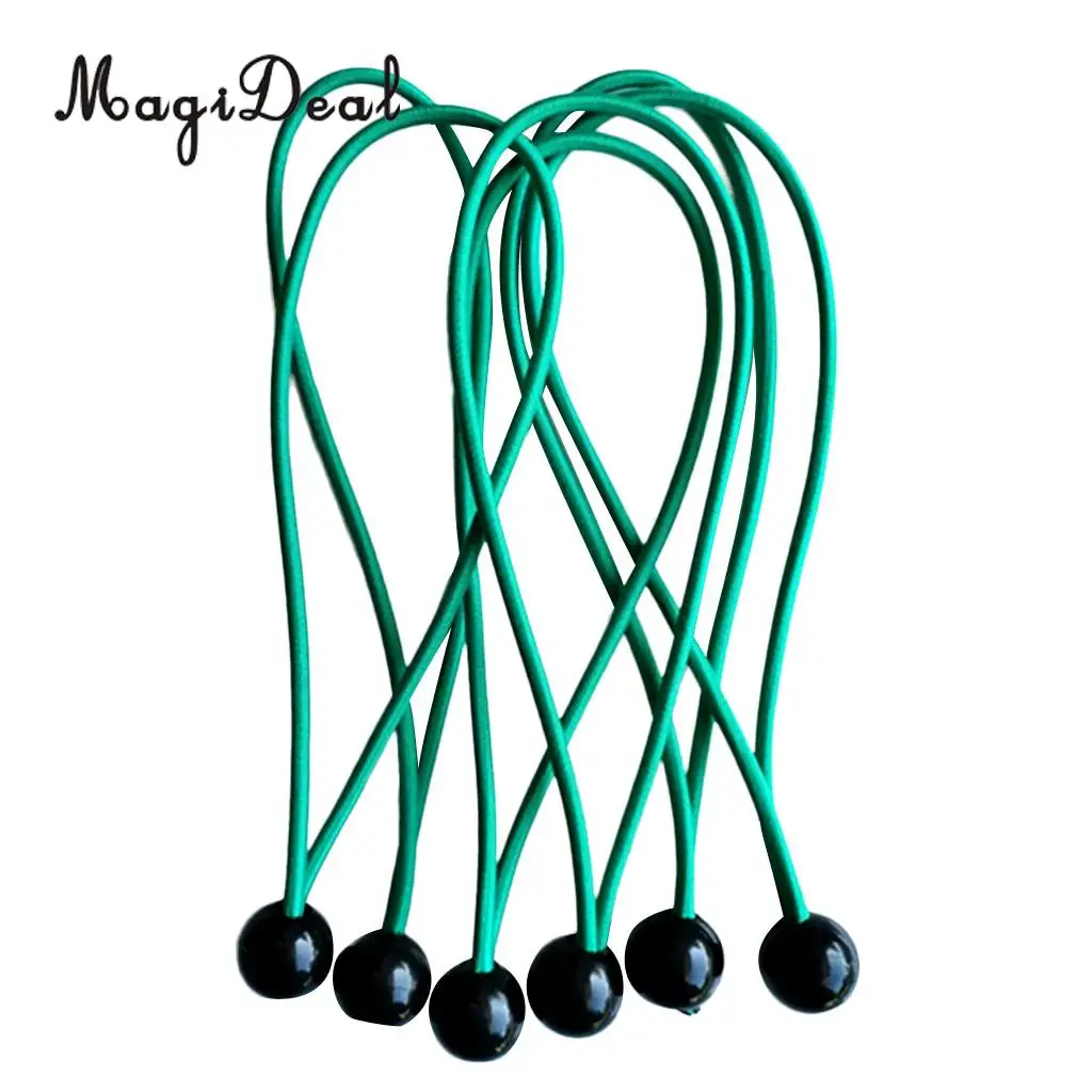 MagiDeal Hot 6Pcs 15cm 3mm Heavy Duty Elastic Ball Bungee Cord Tarp Tent Awning Fixing Tie Down Canopy Strap for Caving Climbing