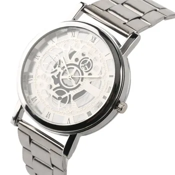 Fashion Stainless Steel Band Analog Male Clock Golden/Silver Transparent Hollow Dial Quartz Men Wristwatch Casual Watches Man Gi
Fashion Stainless Steel Band Analog Male Clock Golden/Silver Transparent Hollow Dial Quartz Men Wristwatch Casual Watches Man Gi
