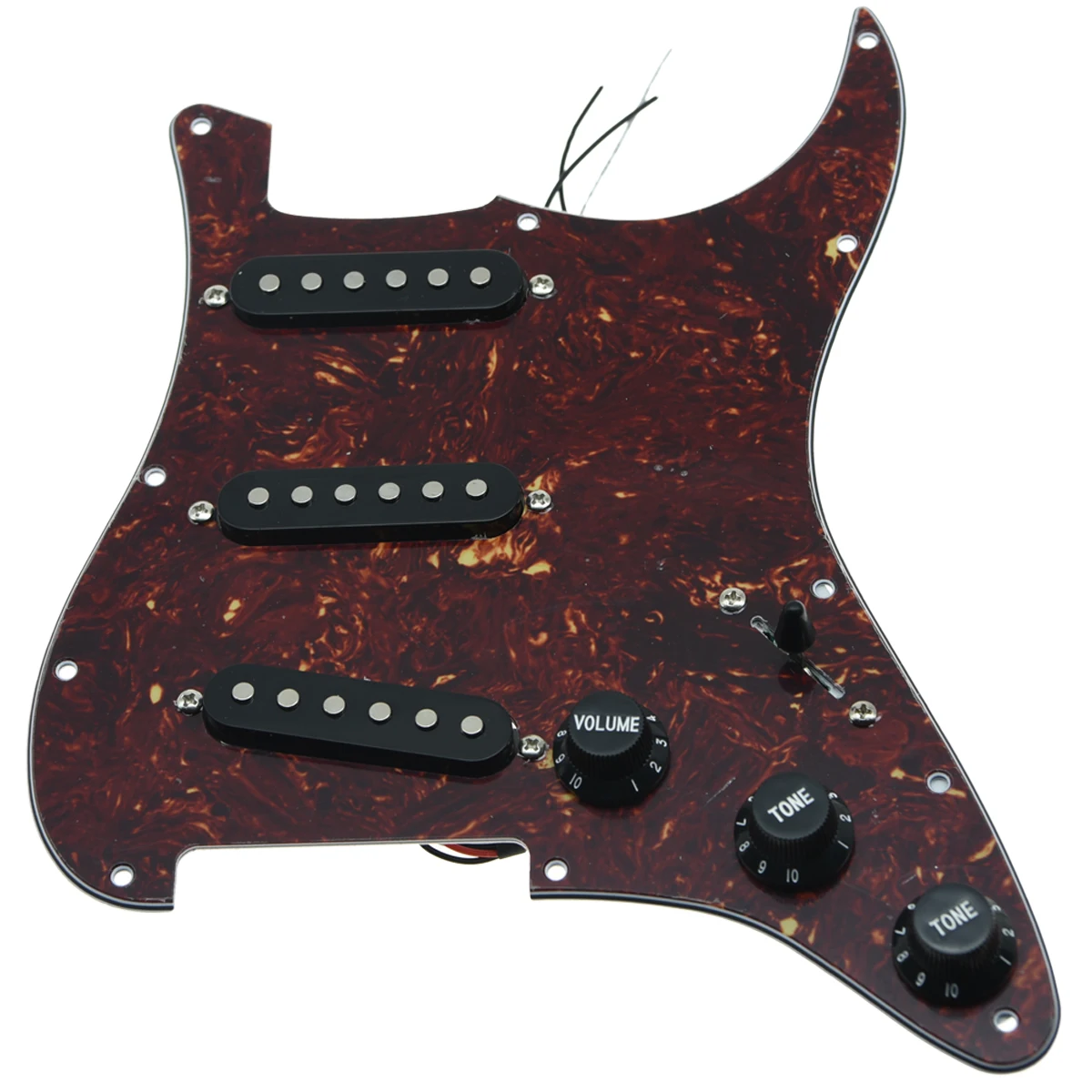 KAISH различные пользовательские Strat Pickguard Prewired ST SSS Pickguard с керамическими звукоснимателями подходит для Fender загруженный Pickguard - Цвет: Vintage Tortoise-BK