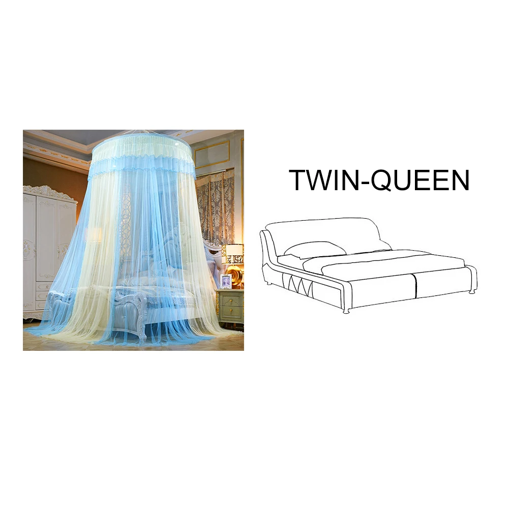 Колорблокирующий купол москитная сетка кровать навес Принцесса Королева москитная сетка кровать палатка Пол-длина занавеска# WW