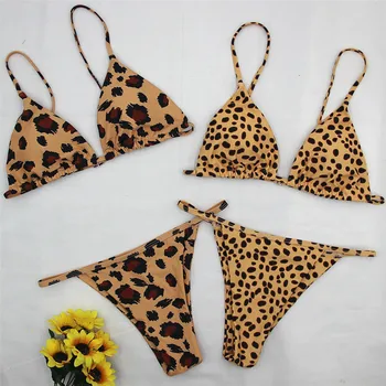 

YICN Sexy Bikini Leopard Print Swimwear Women 2018 Push Up Bikini Micro Thong Swimsuit Bathing Suit Brazilian Biquini Beach Wear