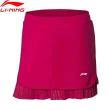 Li-Ning, женские юбки для бадминтона, 87% полиэстер, 13% спандекс, подкладка сборной, спортивные юбки для соревнований, ASKP032 WKQ071