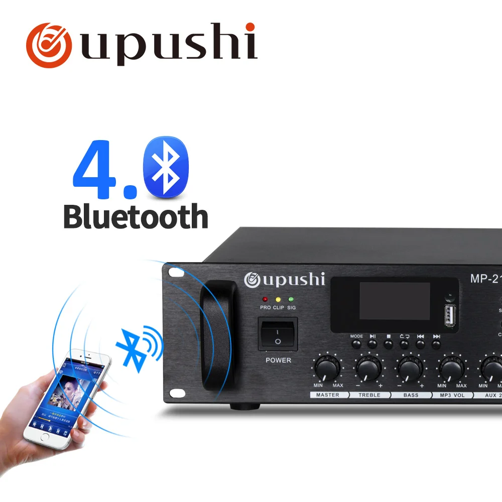 Oupushi новейший PA большой усилитель мощности 180 Вт-660 Вт с 6 зонами отдельный контроль аудио усилители миксер