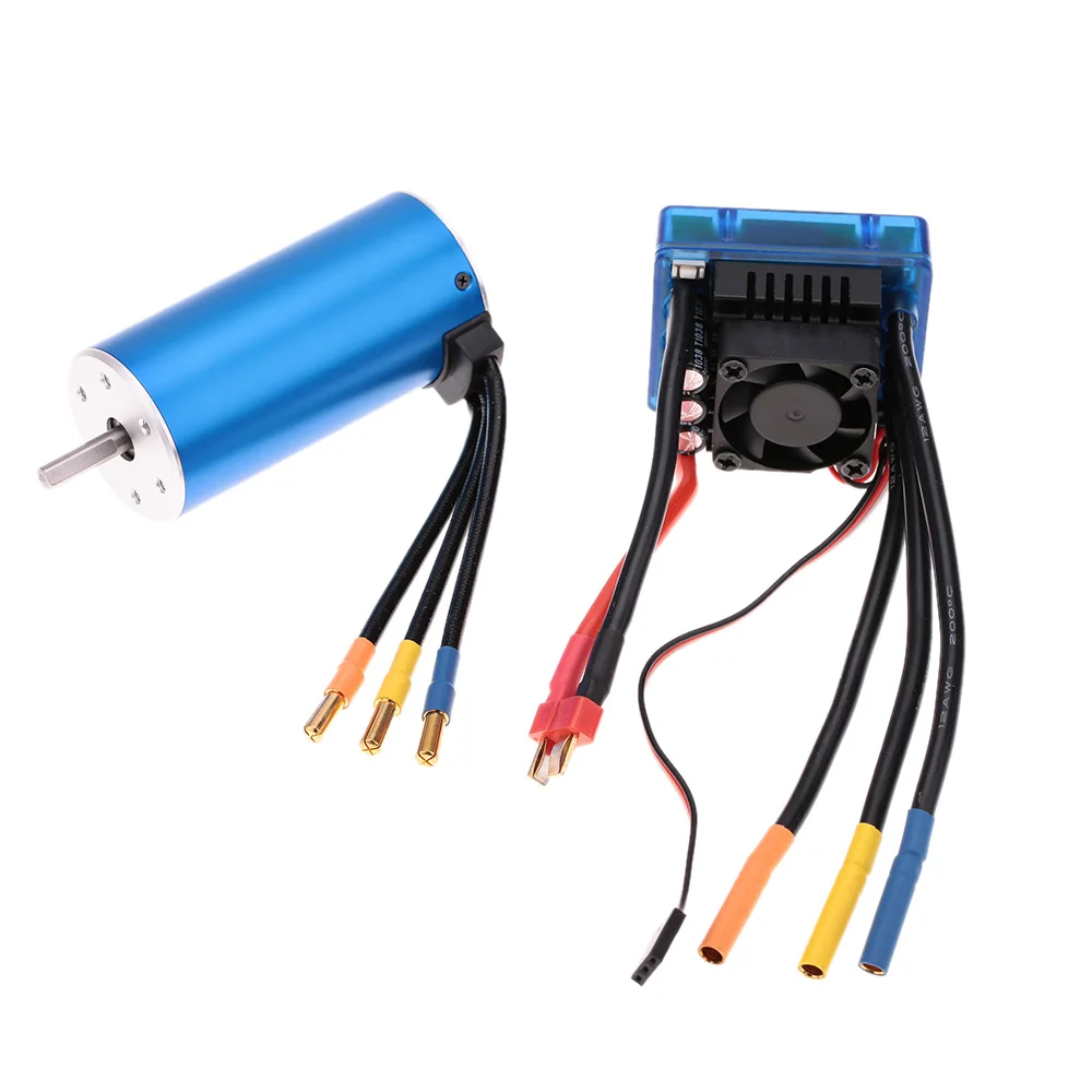

3674 2250KV 4P Sensorless Brushless Motor with 120A Brushless ESC Electric Speed Controller for 1/8 RC Car Truck