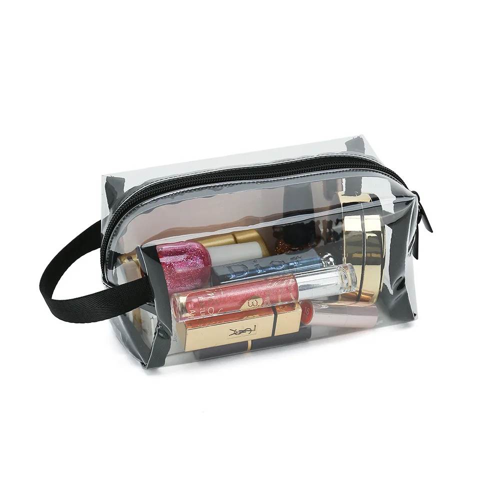

Clear PVC cosmetic bag transparent makeup pouch toiletry zipper organizing bag available for travelling