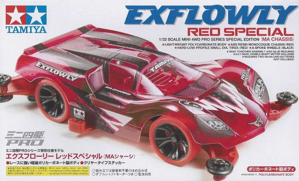 Tamiya 95339 1/32 Mini 4WD JR Exflowly Red Special - MA Chassis | Игрушки и хобби