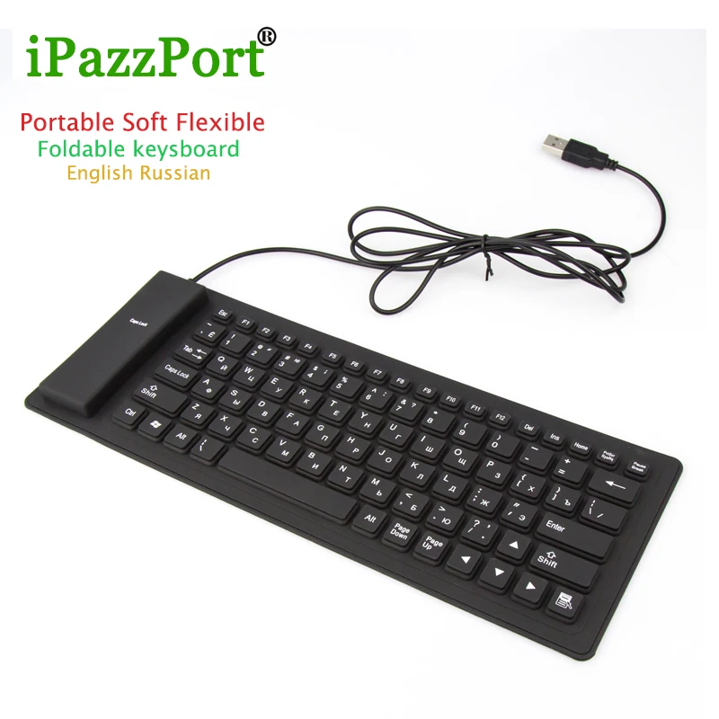 

New English/Russian 85 Keys wired Keyboard Waterproof folding Portable Soft Flexible Silicone Keyboard for Laptop Desktop PC