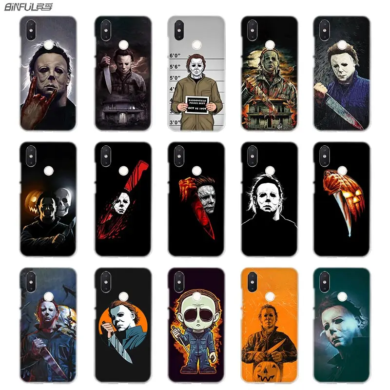 

BinFul phone case Transparent Hard cover for Xiaomi mi Redmi Note 7 5 4 3 4X 5A 6 Pro 64g S2 Plus Michael Myers Halloween