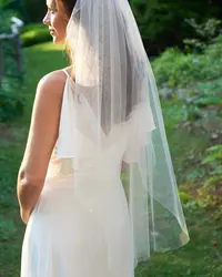 1.5 Meter Ivory/White Short Wedding Veils Two Layers Bridal Veil for Wedding Accessories