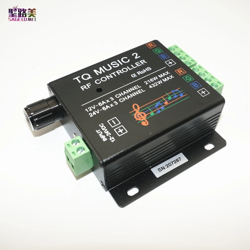 Лучшая цена 1 шт. DC12-24V 18A RGB Музыка 2 контроллера RF пульт дистанционного управления интеллектуальная звуковая чувствительность Led подсветка пульт дистанционного управления для светодиодной ленты