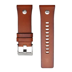 Cinturino in pelle premium da 28 mm con design borchiato - Elegante cinturino marrone для часов