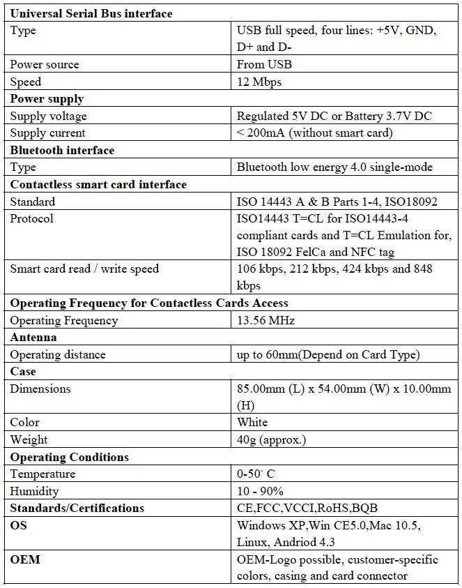 Бесплатный SDK RFID Бесконтактный Android USB NFC Bluetooth считыватель смарт-карт/писатель ACR1255U