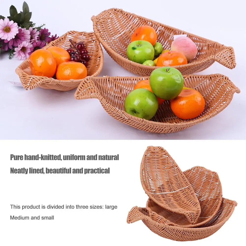 

Ship Shape Fruit Basket Hotel Home Hand Woven Basket Kitchen Bread Vegetable Storage Basket